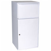 dVault Collection Vault Mailbox and Parcel Drop, Free Standing, Front Access, White
