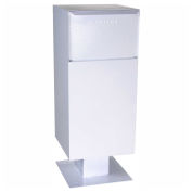dVault Deposit Vault Mailbox and Parcel Drop with Pedestal, Rear Access, White