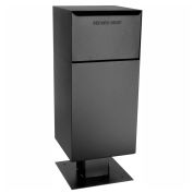 dVault Deposit Vault Mailbox and Parcel Drop with Pedestal, Rear Access, Black