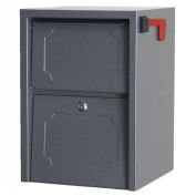 dVault Weekend Away Secure Mailbox with Vault, Front Access, Gray