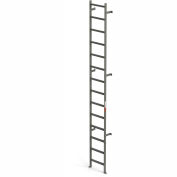 EGA VMS14 Steel Vertical Wall Mount Ladder W/O Rail Extensions, 14 Step, Gray