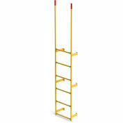 EGA RT-DT6 Steel Round Tube Dock Ladder, 6 Step, Yellow