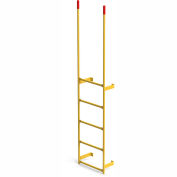 EGA RT-DT5 Steel Round Tube Dock Ladder, 5 Step, Yellow