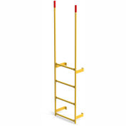 EGA RT-DT4 Steel Round Tube Dock Ladder, 4 Step, Yellow