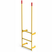 EGA RT-DT3 Steel Round Tube Dock Ladder, 3 Step, Yellow
