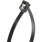 8" Self-Cutting Cable Ties, Black, 50lb, 50/pk, 2" Max Dia, Twist Tail