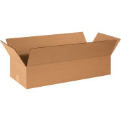 26" x 10" x 4" Flat Corrugated Boxes, Kraft - Pkg Qty 25