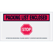 Panel Face Envelopes, "Packing List Enclosed", Red, 5-1/2 x 10", 1000/Case, PL492