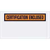 Panel Face Envelopes, "Certification Enclosed", Orange, 5-1/2 x 10", 1000/Case, PL439