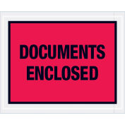 Full Face Envelopes, "Documents Enclosed", Red, 4-1/2 x 5-1/2", 1000/Case, PL438