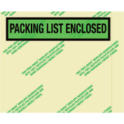 Panel Face Envelopes, "Packing List Enclosed", Green, 4-1/2 x 5-1/2", 1000/Case, PQGREEN12