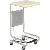Global Industrial Chrome Hamper Stand With Foot Pedal & Poly Coated Steel Lid