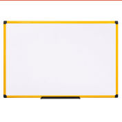 MasterVision Industrial Magnetic Steel Dry Erase Whiteboard - 36 x 24 - Yellow Aluminum Frame