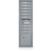 United Visual Products 4C Horizontal Mailbox, 56-1/2"H Single Column 9 Doors 1 Parcel