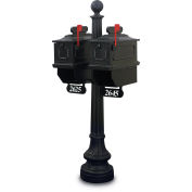 United Visual Products Port Angeles Double Residential Mailbox & Post, Black