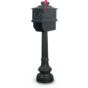 United Visual Products Newport Single Residential Mailbox & Post, Black