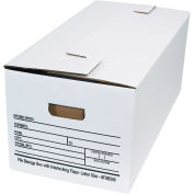 Interlocking Flap File Storage Box, Letter 24"L x 12"W x 10"H White, FSB500 - Pkg Qty 12