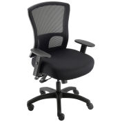 Big and Tall Mesh Back Chair, Fabric Seat, Black