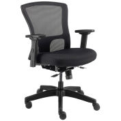 Mesh Back Task Chair and Seat Slider, Fabric Seat, Black