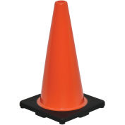 18" Non-Reflective Traffic Cone, Black Base, 3 lbs
