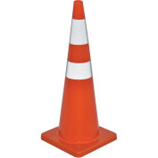 36" Reflective Traffic Cone, Solid Orange Base, 10 lbs