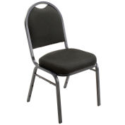 Stacking Banquet Chair, Fabric, 2" Seat, Black - Pkg Qty 4