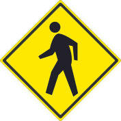 NMC Traffic Sign - Pedestrian Crossing, Aluminum, 24" x 24", TM119J
