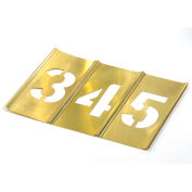 C. H. Hanson 10161 10" Brass Interlocking Stencil Gothic Style Numbers, 13 Piece Kit