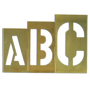 C. H. Hanson 10165 8" Brass Interlocking Stencil Gothic Style Letters, 33 Piece Kit