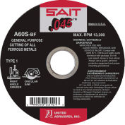 United Abrasives - Sait 23105 Cut Off Wheel Type 1 A60S 6" x .045" x 5/8" 60 Grit Aluminum Oxide - Pkg Qty 50