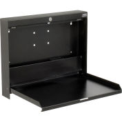 Folding Wall Mounted Shop Desk, Locking, 20"W x 3-3/8"D x 16-3/8"H, Black