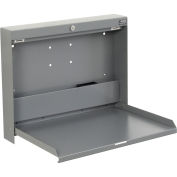 Folding Wall Mounted Shop Desk, Locking, 20"W x 3-3/8"D x 16-3/8"H, Gray
