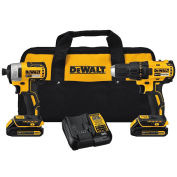 DeWALT DCK277C2 20V MAX Compact Brushless Drill/Driver Impact Combo Kit (2)1.5Ah Batteries & Charger