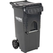 Global Industrial 35 Gallon Mobile Trash Container, Gray