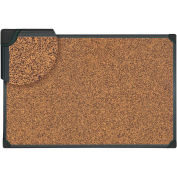 Universal Tech Cork Board, 24" x 18", Rubber-Cork Surface with Black Plastic Frame