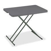 Adjustable Height Plastic Folding Table, 30" x 20", Charcoal