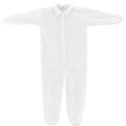 Disposable Polypropylene Coverall, Elastic Wrists/Ankles, WHT, SML, 25/Case