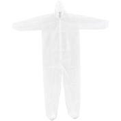 Disposable Polypropylene Coverall, Elastic Hood & Boots, WHT, Med, 25/Case
