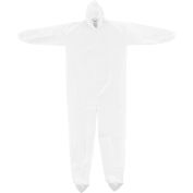 Disposable Microporous Coverall Elastic Hood & Boots White Large 25/Case
