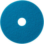 Global Industrial 17" Scrubbing Pad, Light Duty, Blue, 5 Per Case