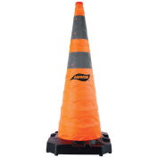 Aervoe 1187 36" HD Collapsible Safety Cone With LED Light, Weighted Base, 6/Pk