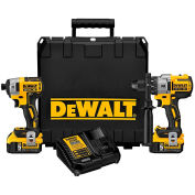 DeWALT 20V MAX XR Li-Ion Cordless Brushless Hammerdrill/Impact Combo Kit 5.0Ah w/ Charger