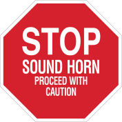 Stop Sound Horn Proceed With Caution Sign, Polystyrene 18"W X 18"H