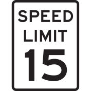 Speed Limit 15, HIP Reflective Speed Limit Sign, Aluminum, 18"W x 24"H