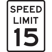 Speed Limit 15, HIP Reflective Speed Limit Sign, Aluminum, 12"W x 18"H