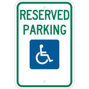 Handicap Reserved Parking Sign, ADA Compliant, Aluminum, 12"W x 18"H