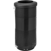 22 Gallon Perforated Steel Receptacle with Flat Lid, Black
