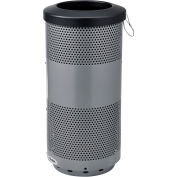 20 Gallon Perforated Steel Receptacle with Flat Lid, Gray
