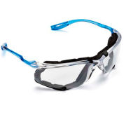 3M Virtua Safety Glasses with Foam Gasket, Blue Frame, Clear Lens