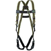 DuraFlex 650 Series Full-Body Stretchable Harness with Mating Buckle Legs Straps, Universal, Green